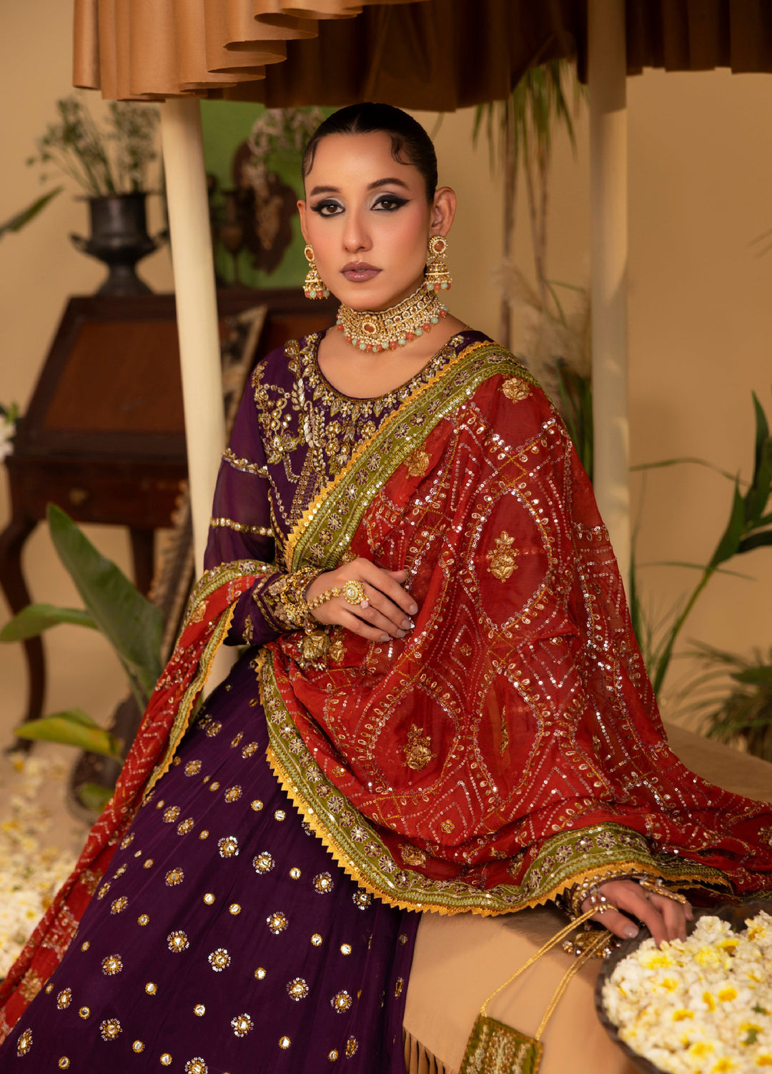 Sara Jahan Women RTW Embroidered Chiffon 3 Piece Suit SJ26RF SJ-1040 - Festive Collection