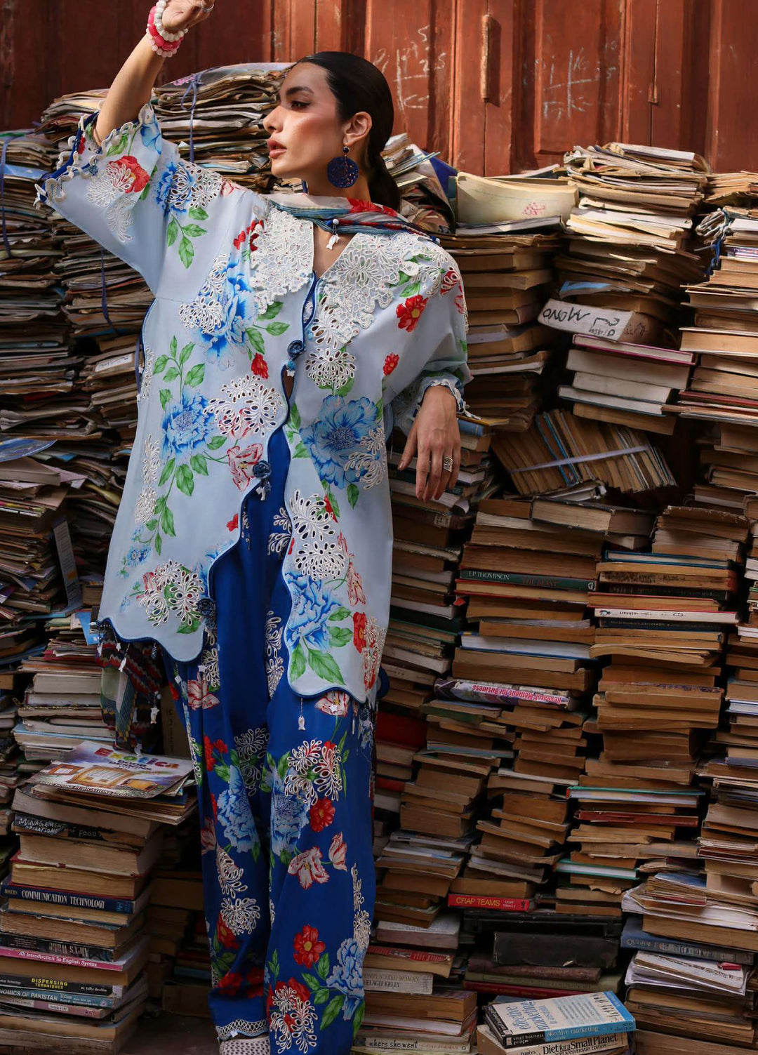 Wild Flower by Zaha Unstitched Embroidered Lawn 3 Piece Suit ZK26UWL ZF26-02 Blue Poppy - Festive Collection