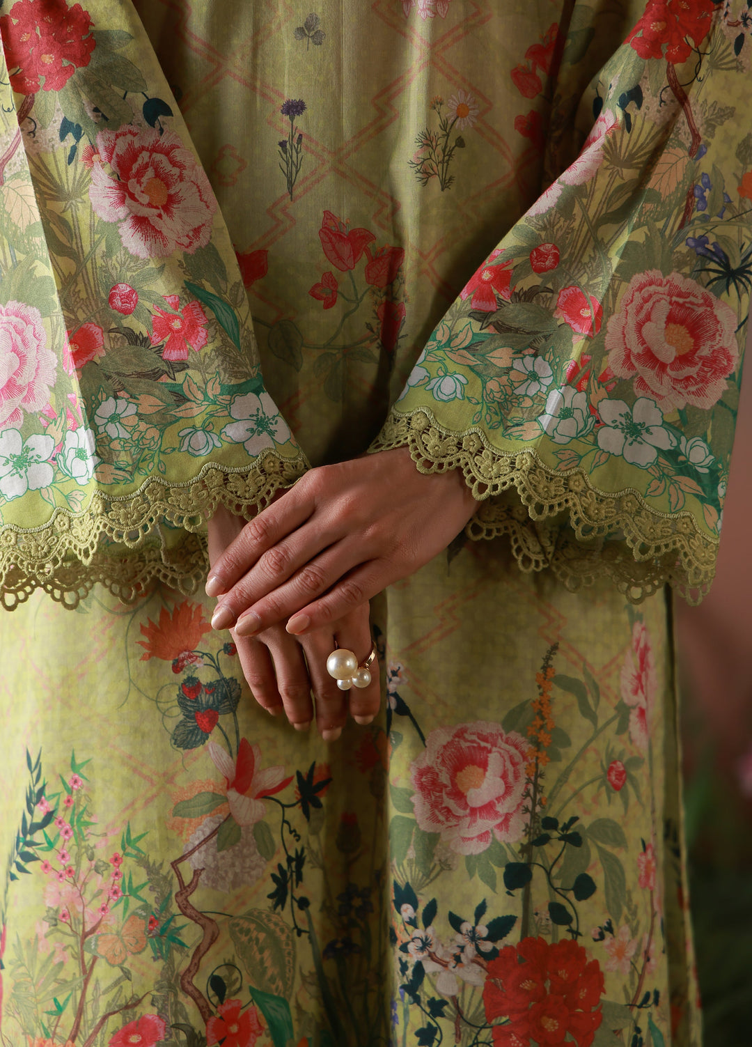 Mirha by Sahar Unstitched Printed Lawn 3 Piece Suit SS1-26-01 Olive Petal - Summer Collection