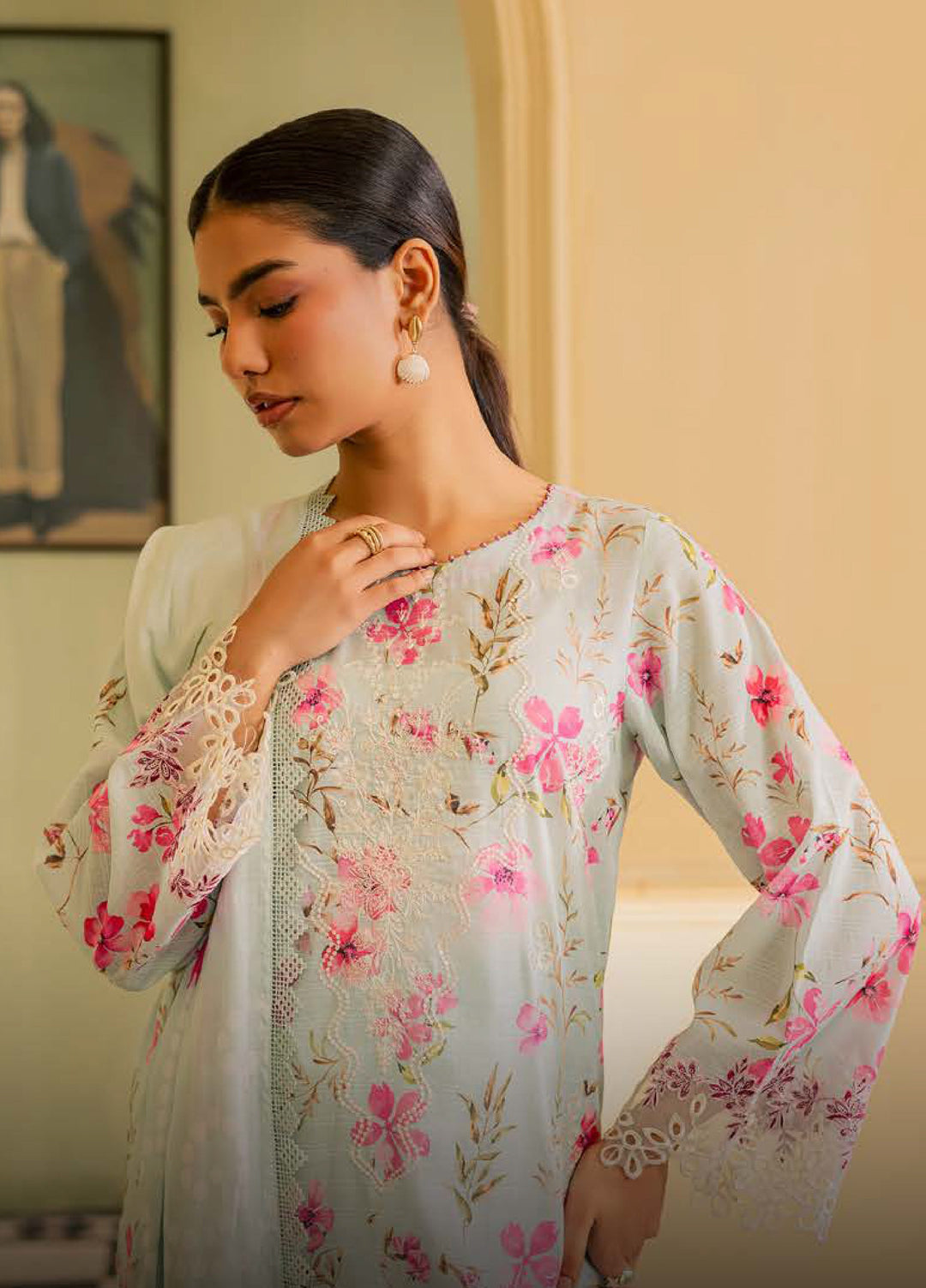 Daria by Riaz Arts Unstitched Embroidered Lawn 3 Piece Suit DA26UCT DA-65 - Summer Collection