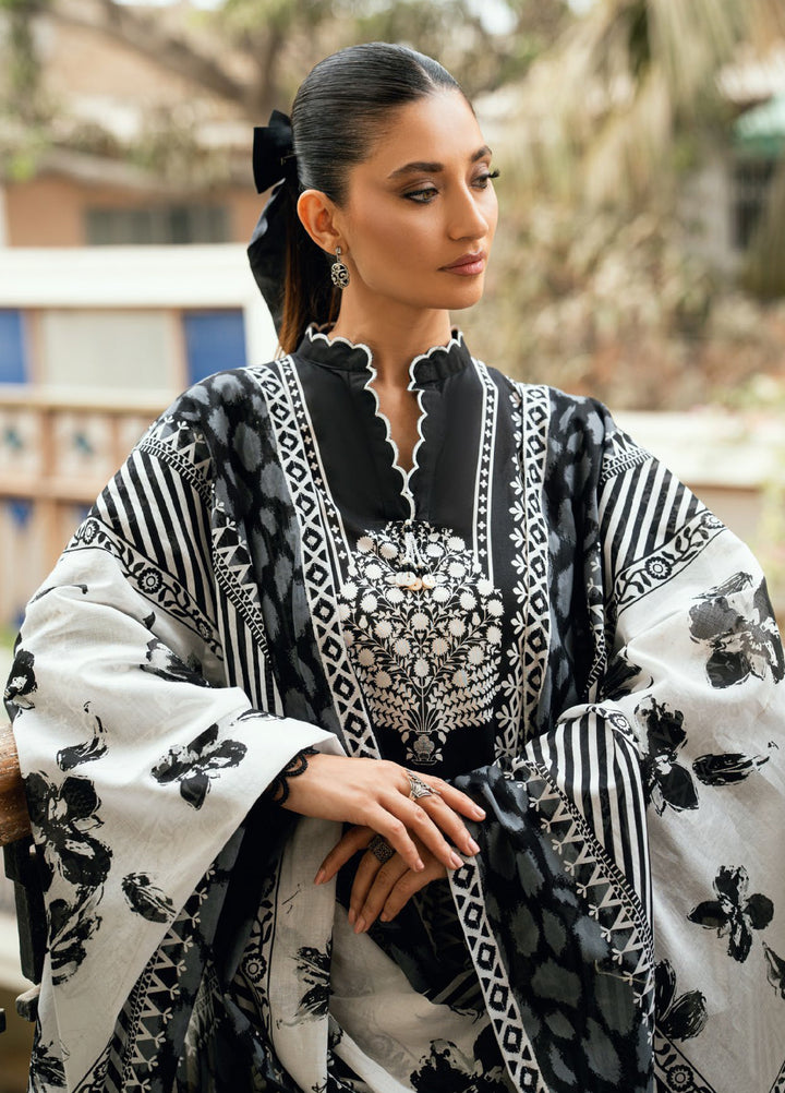 Noir and Blanc by Gul Ahmed Unstitched Printed Lawn 3 Piece Suit GA26UNBL B-62016 - Summer Collection