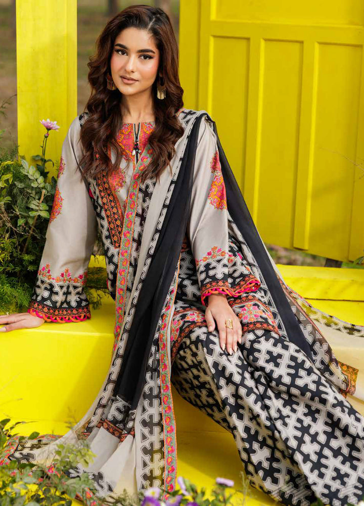 Combination by Charizma Unstitched Embroidered Lawn 3 Piece Suit CHR26UCL CC6-13 - Summer Collection
