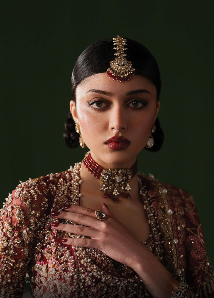 The Brides Edit by Afrozeh Unstitched Embroidered Net 3 Piece Suit AF26UBE D-06 Rosaline - Wedding Collection
