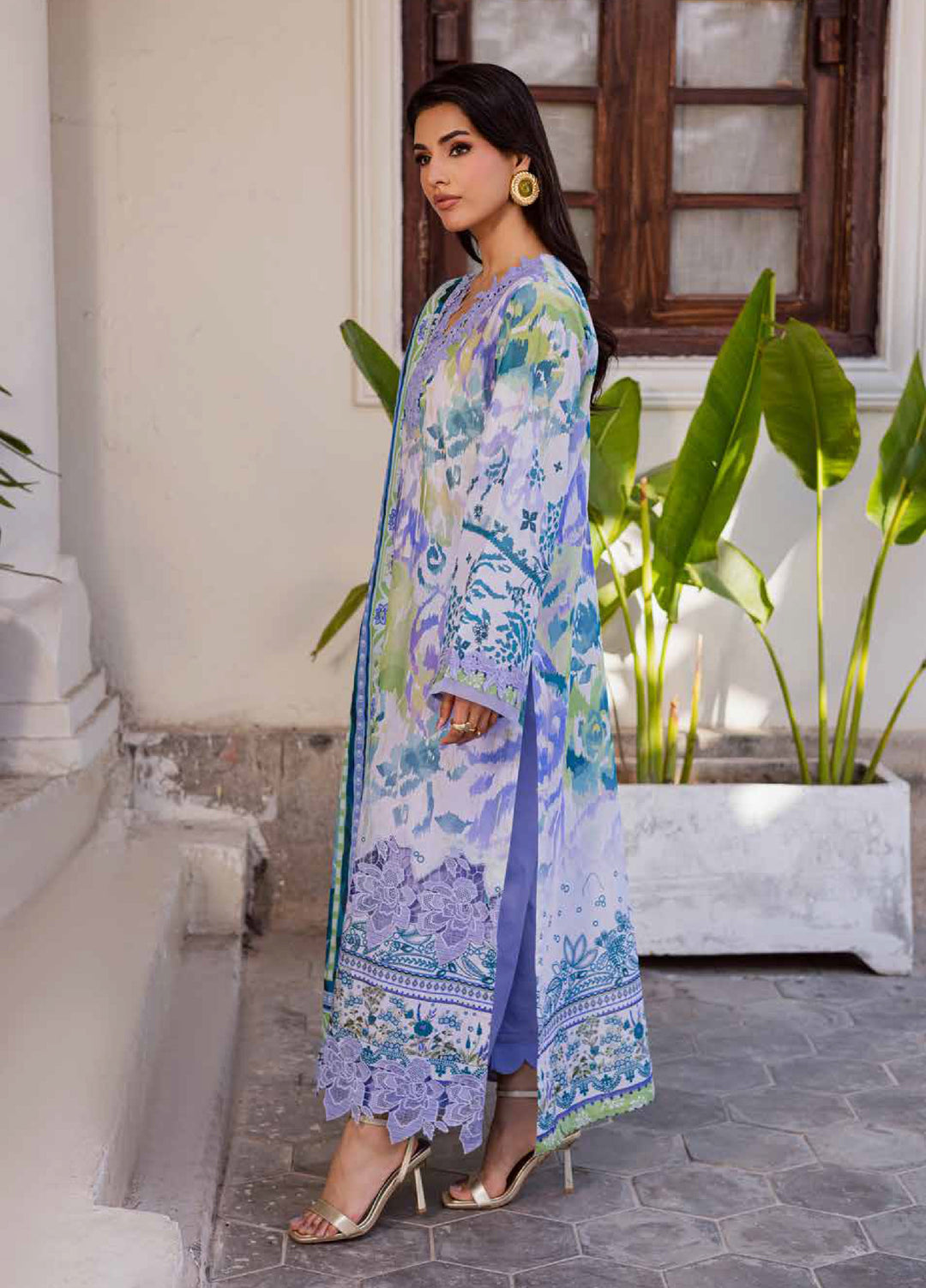 Rania by Nureh Unstitched Printed Lawn 3 Piece Suit NU26ULR NR-07 - Casual Collection