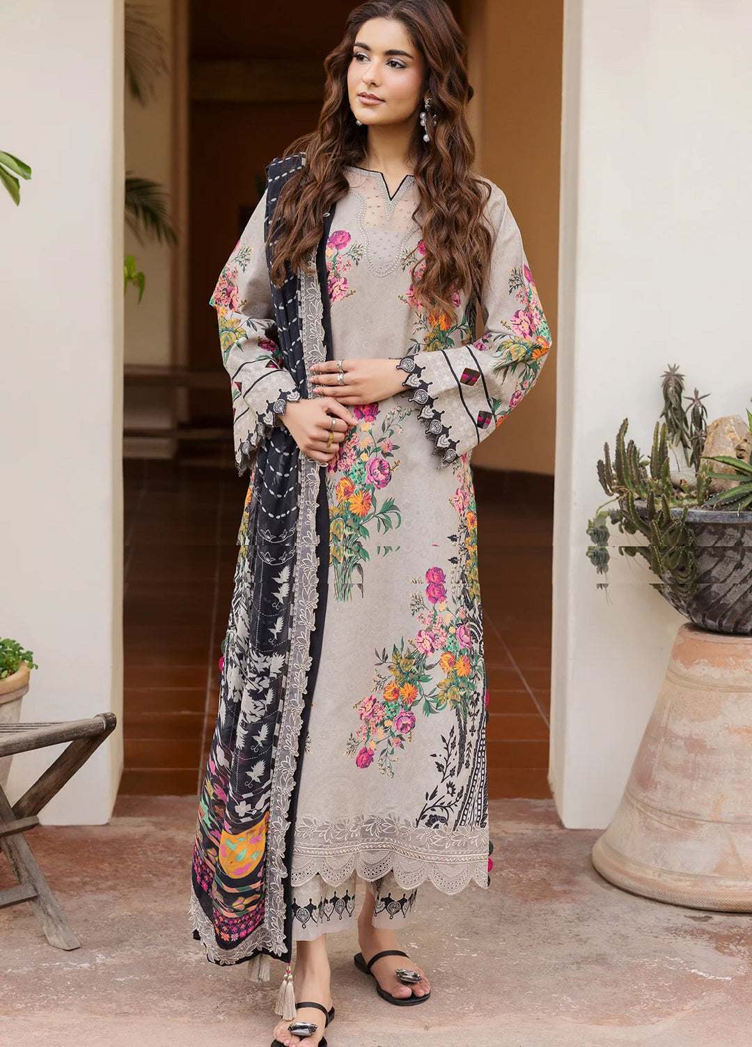 Andaaz by Charizma Unstitched Embroidered Lawn 3 Piece Suit CHR26UAL CAD6-08 - Summer Collection