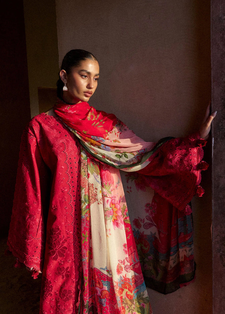 Zan by Hussain Rehar Unstitched Embroidered Lawn 3 Piece Suit HR26UZF Qermez D-104 - Festive Collection