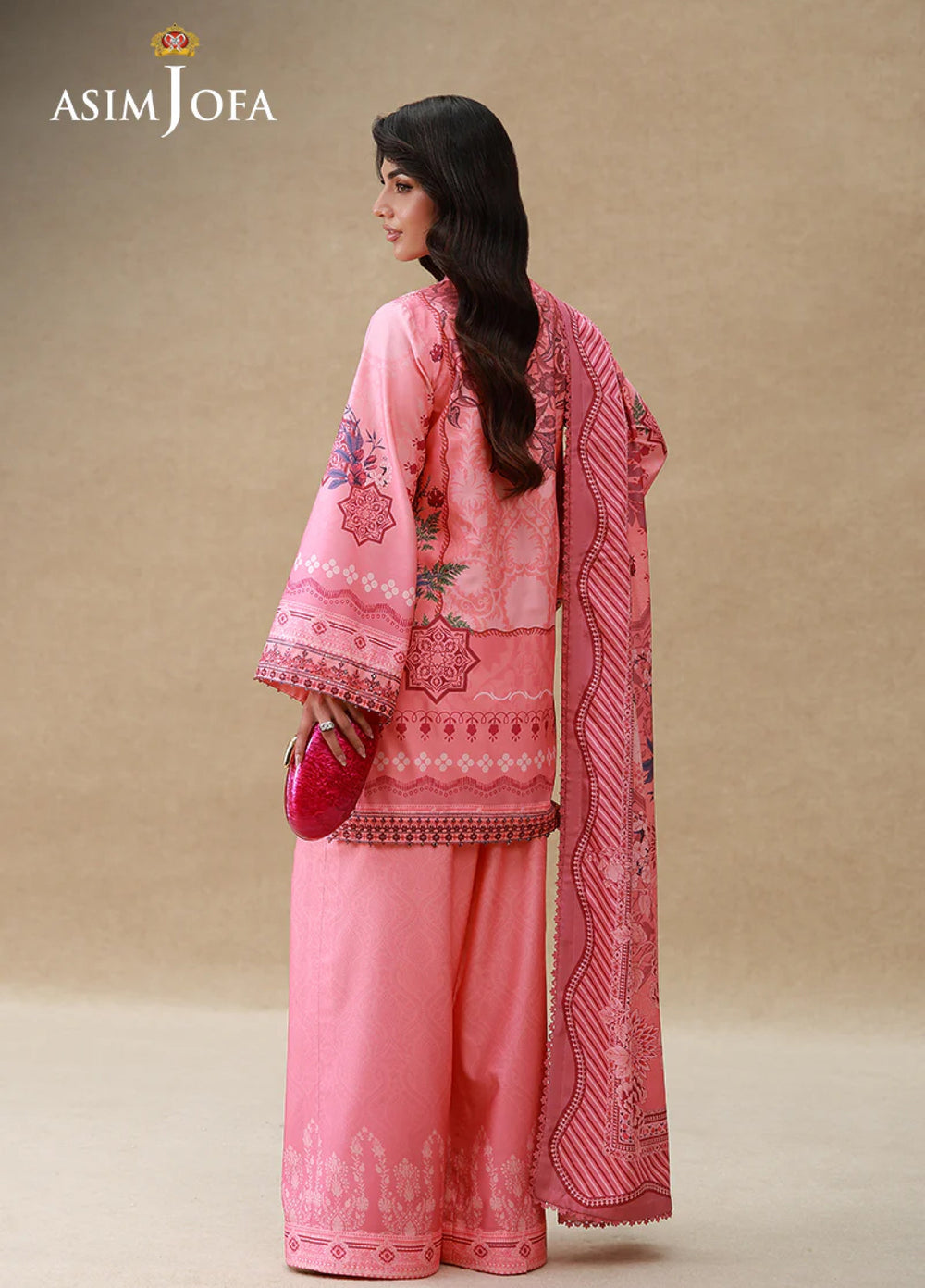 Asim Jofa Unstitched Printed Silk 3 Piece Suit AJ26UPS AJULSC-09 - Casual Collection