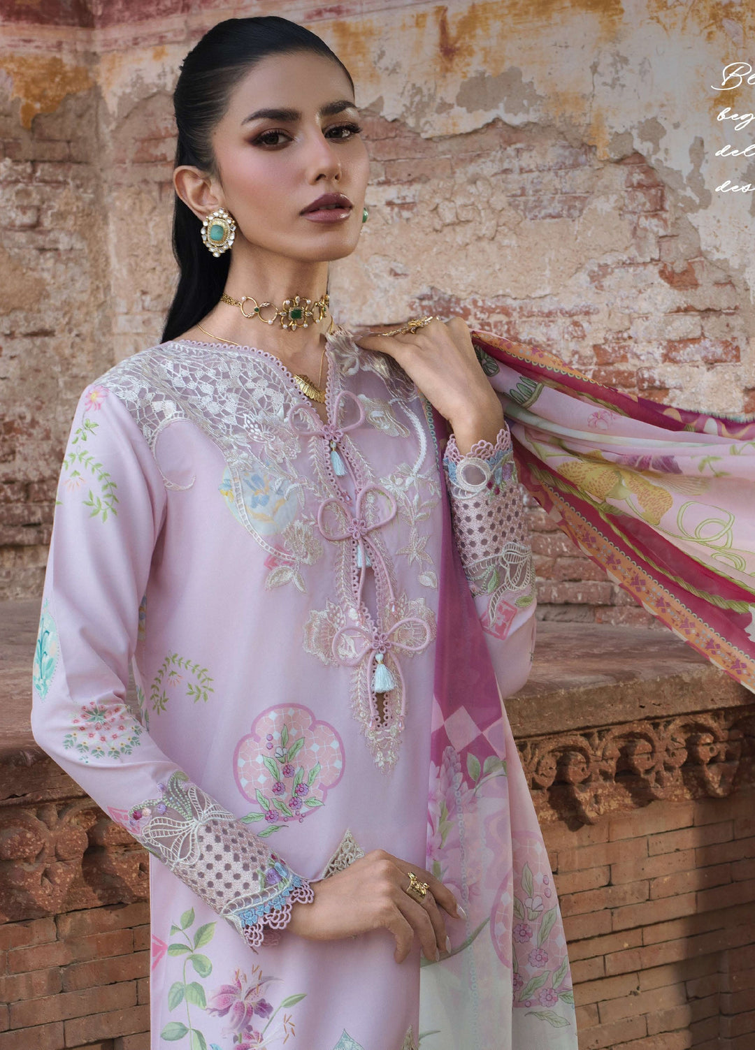 Bloom by Saira Shakira Unstitched Embroidered Lawn 3 Piece Suit SSR26ULB MAELLE-06A - Eid Collection