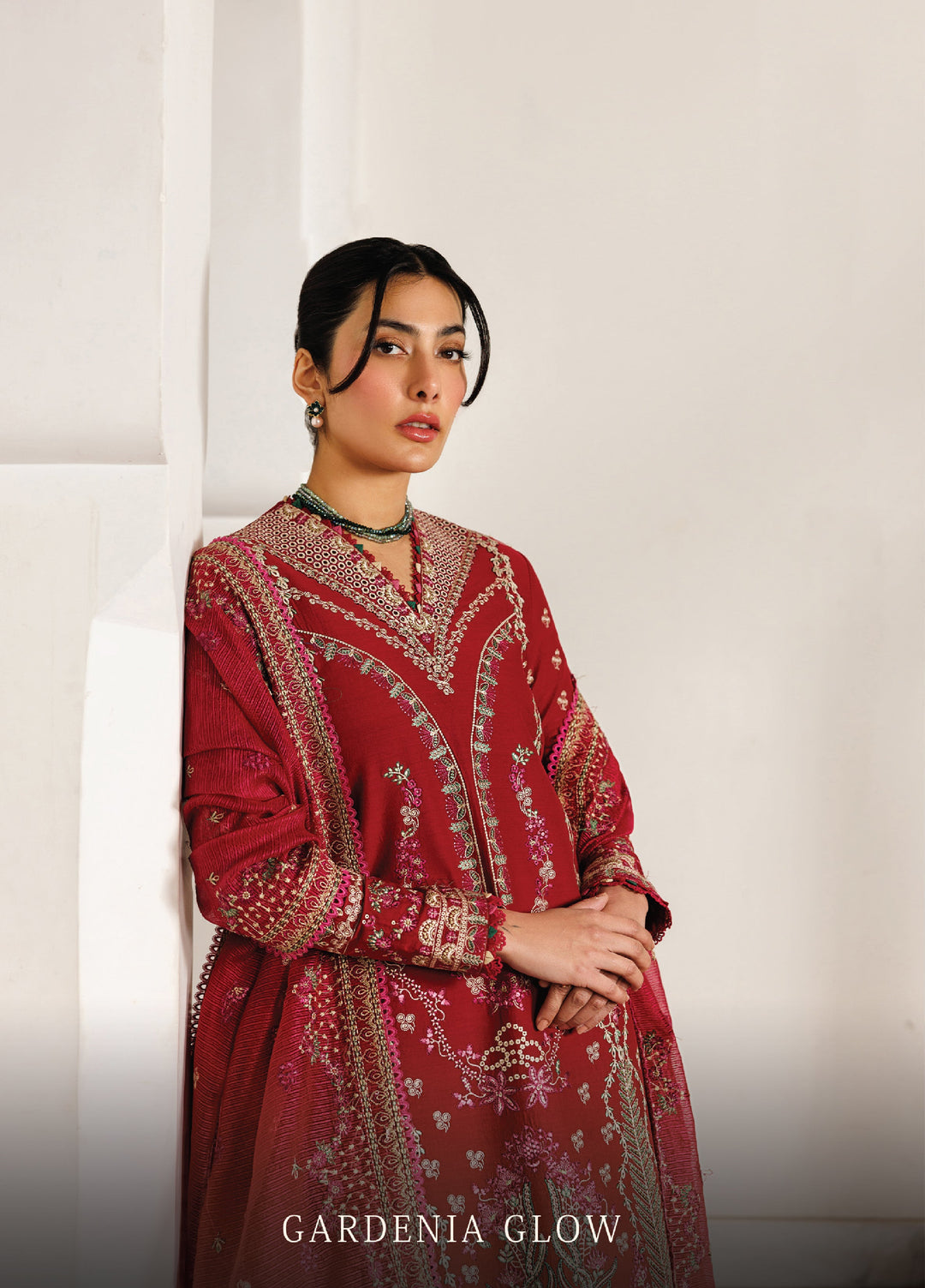 Mirabelle by Emaan Adeel Unstitched Embroidered Luxury Lawn 3 Piece Suit EA26UML D8 Gardenia Glow - Festive Collection