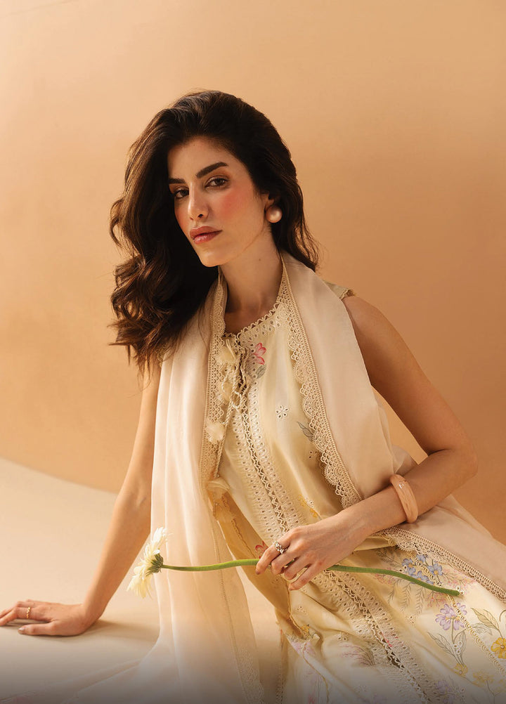 Haze A Prints by Afrozeh Unstitched Embroidered  Lawn 3 Piece Suit AF26UAP Hazelen Yellow FWU-104 - Summer Collection