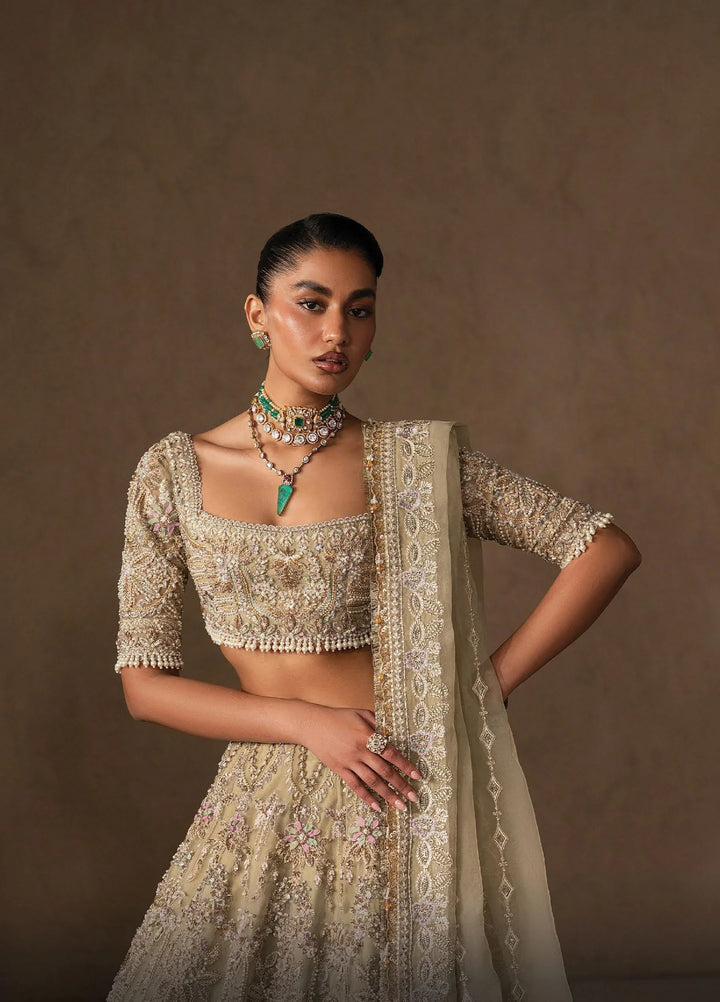 The Brides Edit by Afrozeh Unstitched Embroidered Organza 3 Piece Suit AF26UBE D-04 Eveline - Wedding Collection