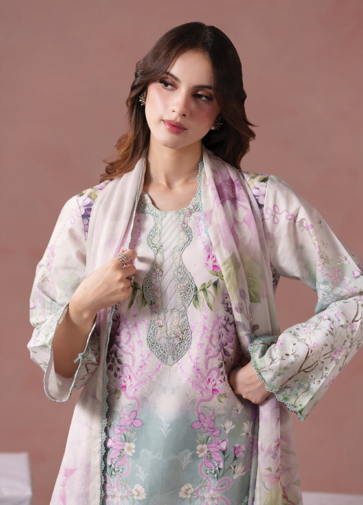 Summer Diary by Neeshay Unstitched Printed Lawn 3 Piece Suit NSH26SD Wisteria Whisper - Casual Collection