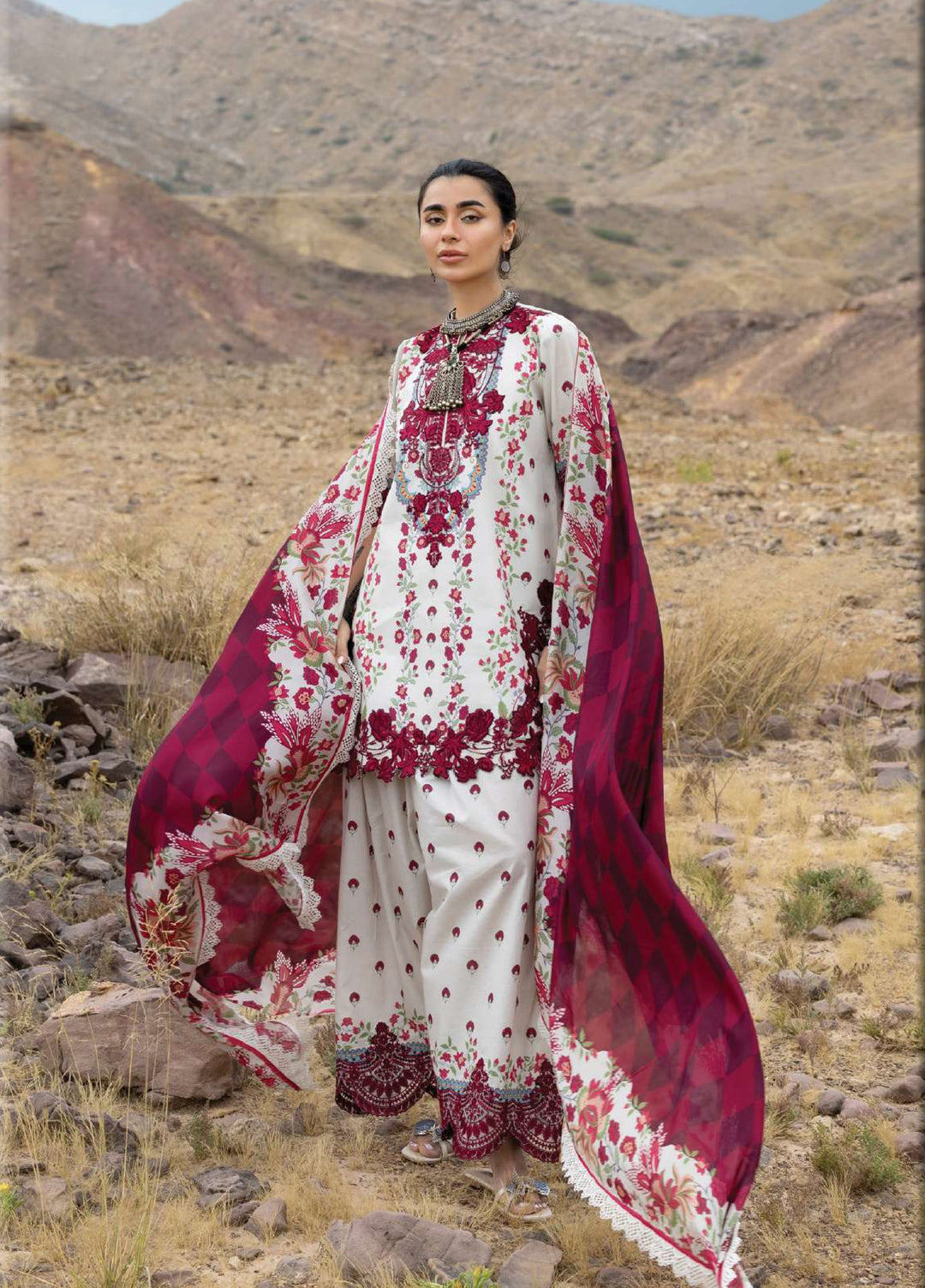 Zainab Chottani Unstitched Embroidered Luxury Lawn 3 Piece Suit ZC26ULZ D-14 RIVYA - Summer Collection