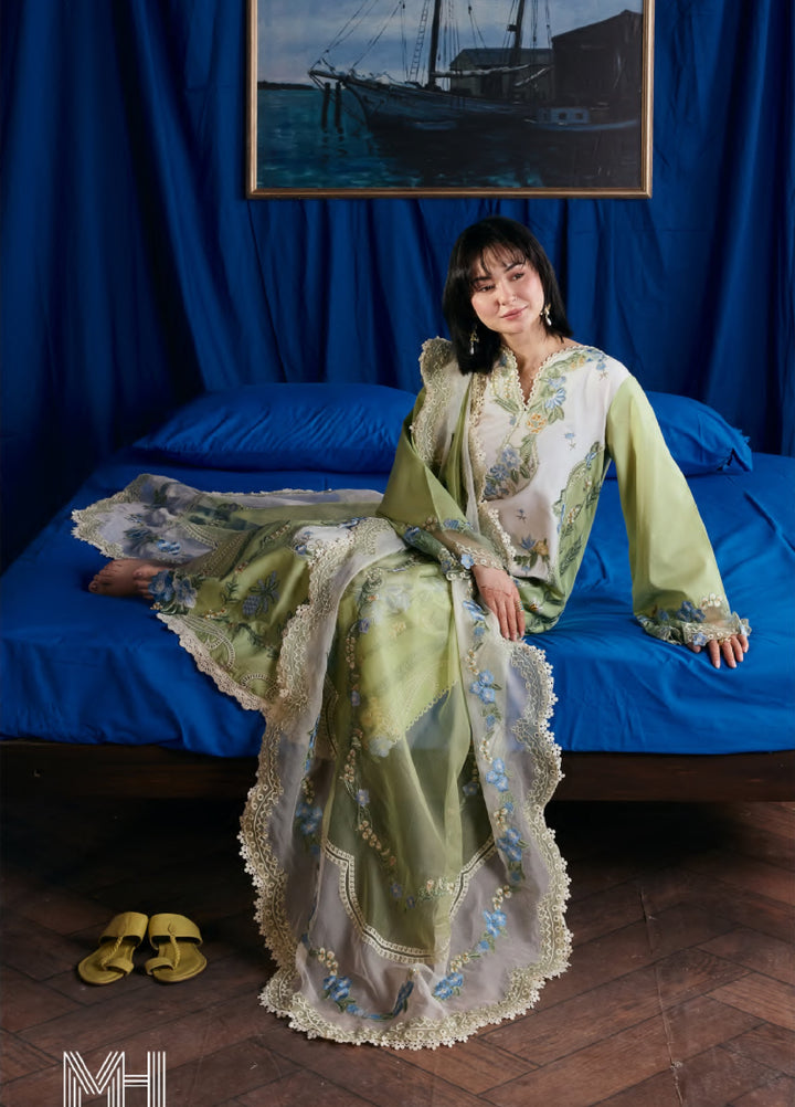 Maryam Hussain Unstitched Embroidered Lawn 3 Piece Suit MH26ULF Dimple - Festive Collection