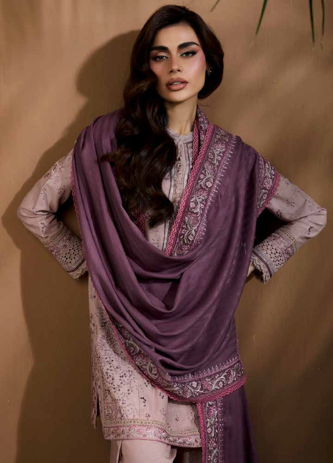 Sobia Nazir Unstitched Shawl Embroidered Khaddar 3 Piece SN25SW D-06 B - Winter Collection