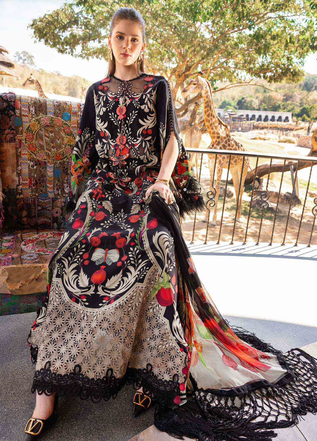 M Prints by Maria B Unstitched Printed Lawn 3 Piece Suit MB26UMP D-12 B - Summer Collection