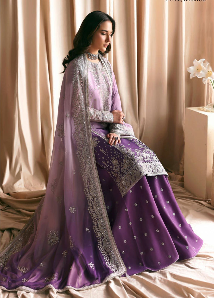 Sirayya by Zarif Unstitched Embroidered Chiffon 3 Piece Suit ZR26US Nigah 02 - Wedding Collection