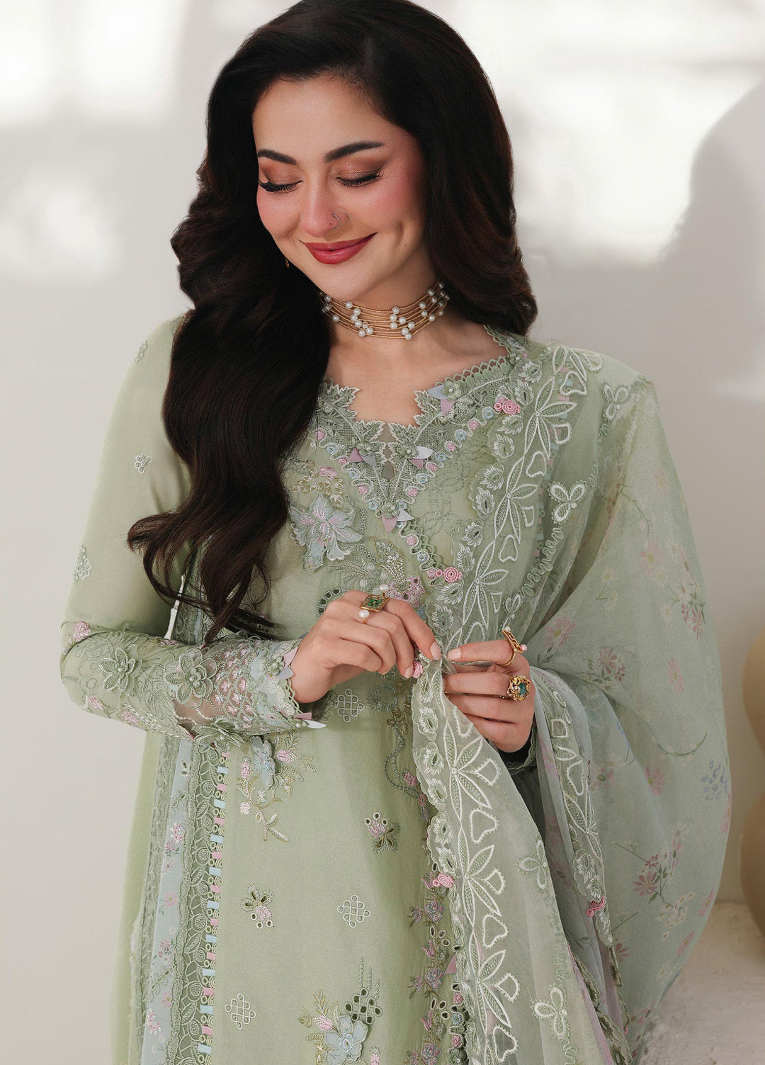 Sahil by Qalamkar Unstitched Embroidered Luxury Lawn 3 Pcs Suit QLK26US SA-12 Jiya - Summer