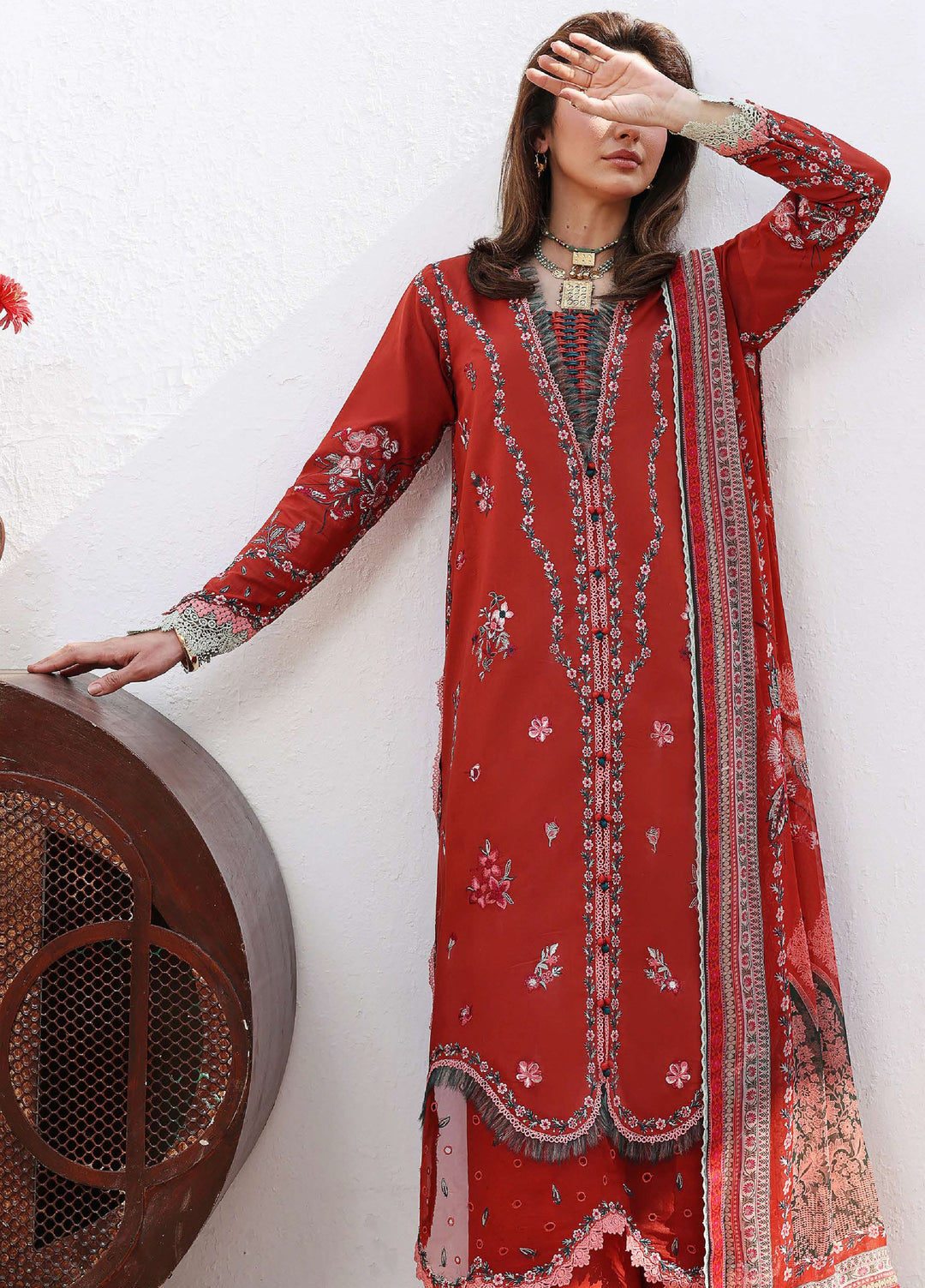 Floral Reverie by Roheenaz Unstitched Embroidered Lawn 3 Piece Suit RN26UFRL SERENE BLOOM - Festive Collection