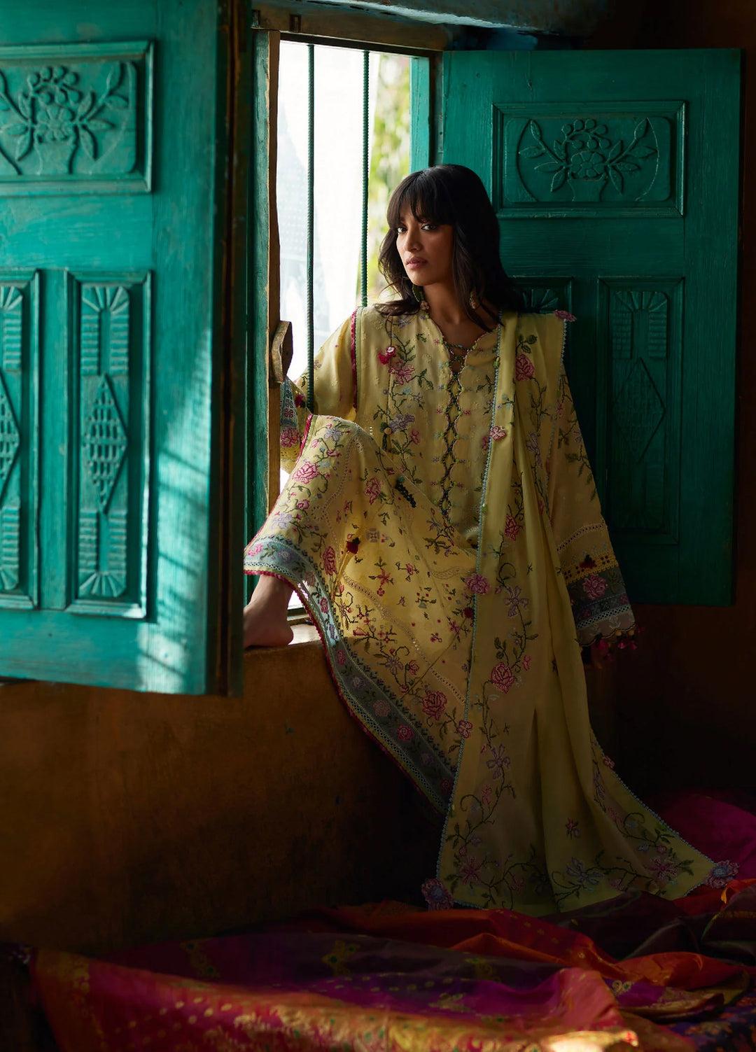 Meili by Zaha Unstitched Embroidered Lawn 3 Piece Suit ZK26UML ZL26-03B - Festive Collection