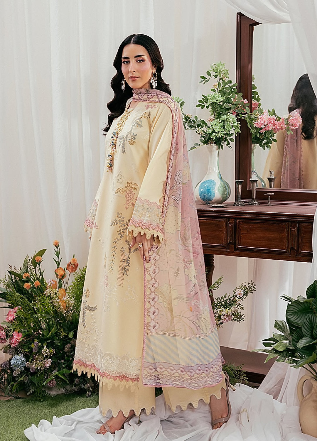 Zync by Florent Unstitched Embroidered Lawn 3 Piece Suit FL26ULZ FZ-6B - Summer Collection