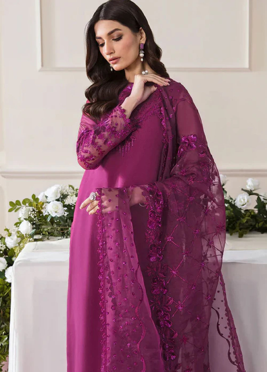 Chantelle by Baroque Unstitched Embroidered Chiffon 3 Piece Suit BQ26UCF UF-291 - Festive Collection