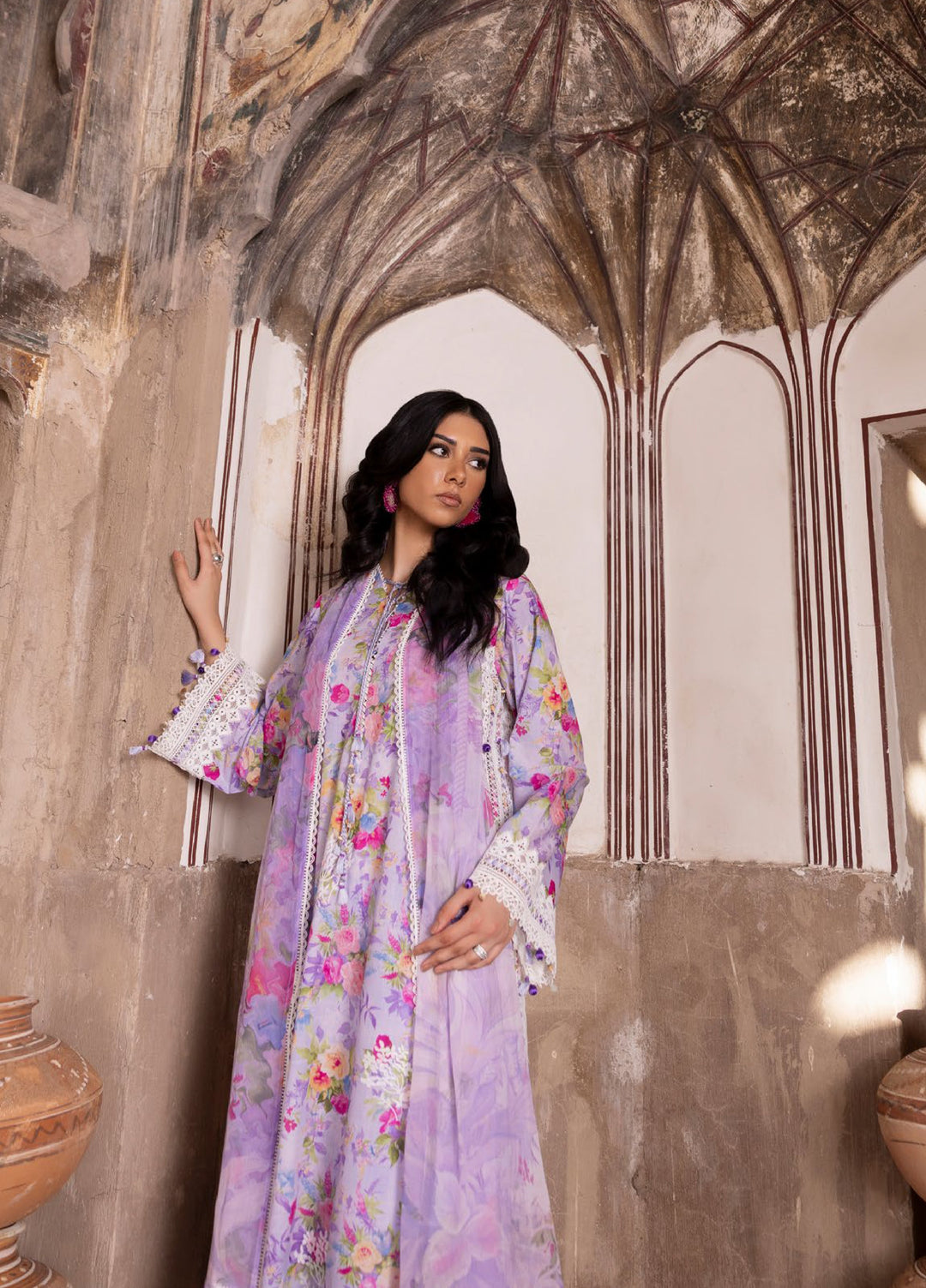 The Flora by Gul Ahmed Unstitched Embroidered Lawn 3 Piece Suit GA26ULF BM62045 - Casual Collection