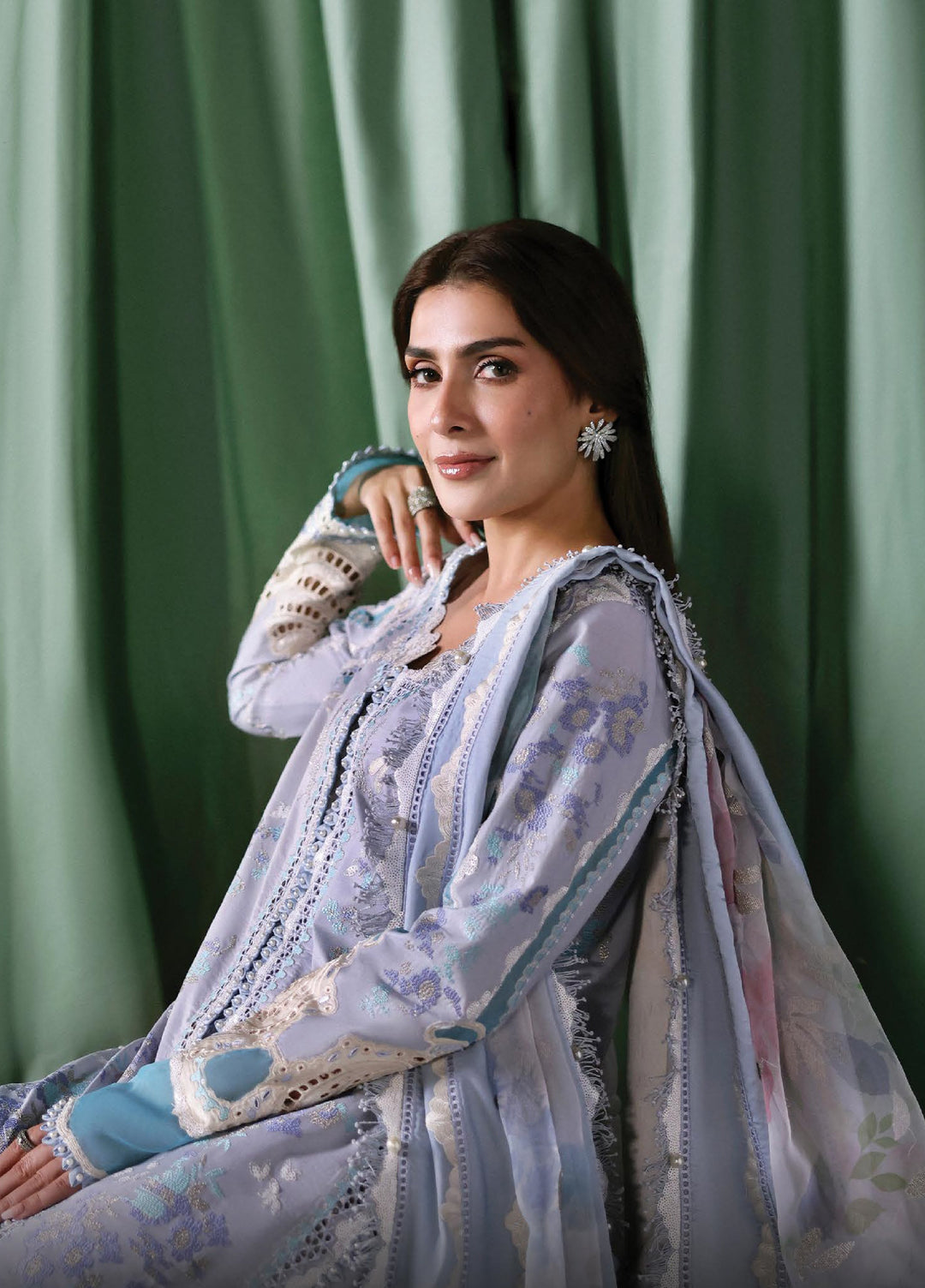 A-Lawn by Afrozeh Unstitched Embroidered Lawn 3 Piece Suit AF26UAL Chloris FWU-0068-3PO - Eid Collection