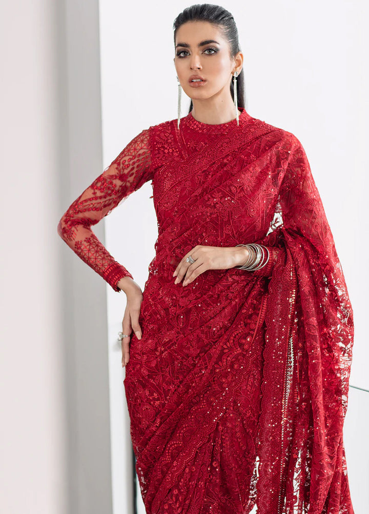 Baroque Embroidered Net  Unstitched Saree BQ22CC EC-06 - Luxury Collection