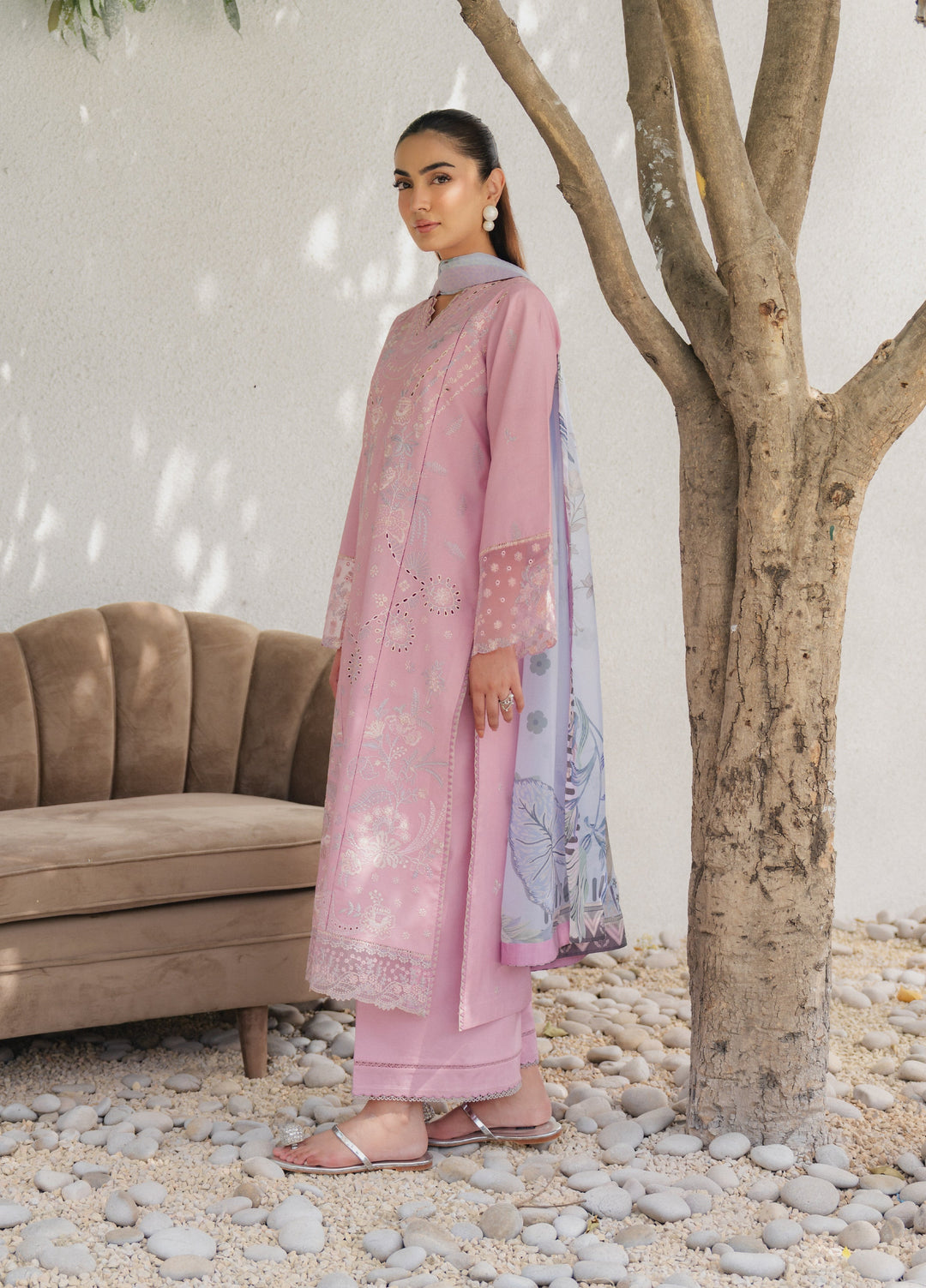Eclat Premium by Seran Unstitched Embroidered Lawn 3 Piece Suit SN26ULE Celiane D-01 - Summer Collection