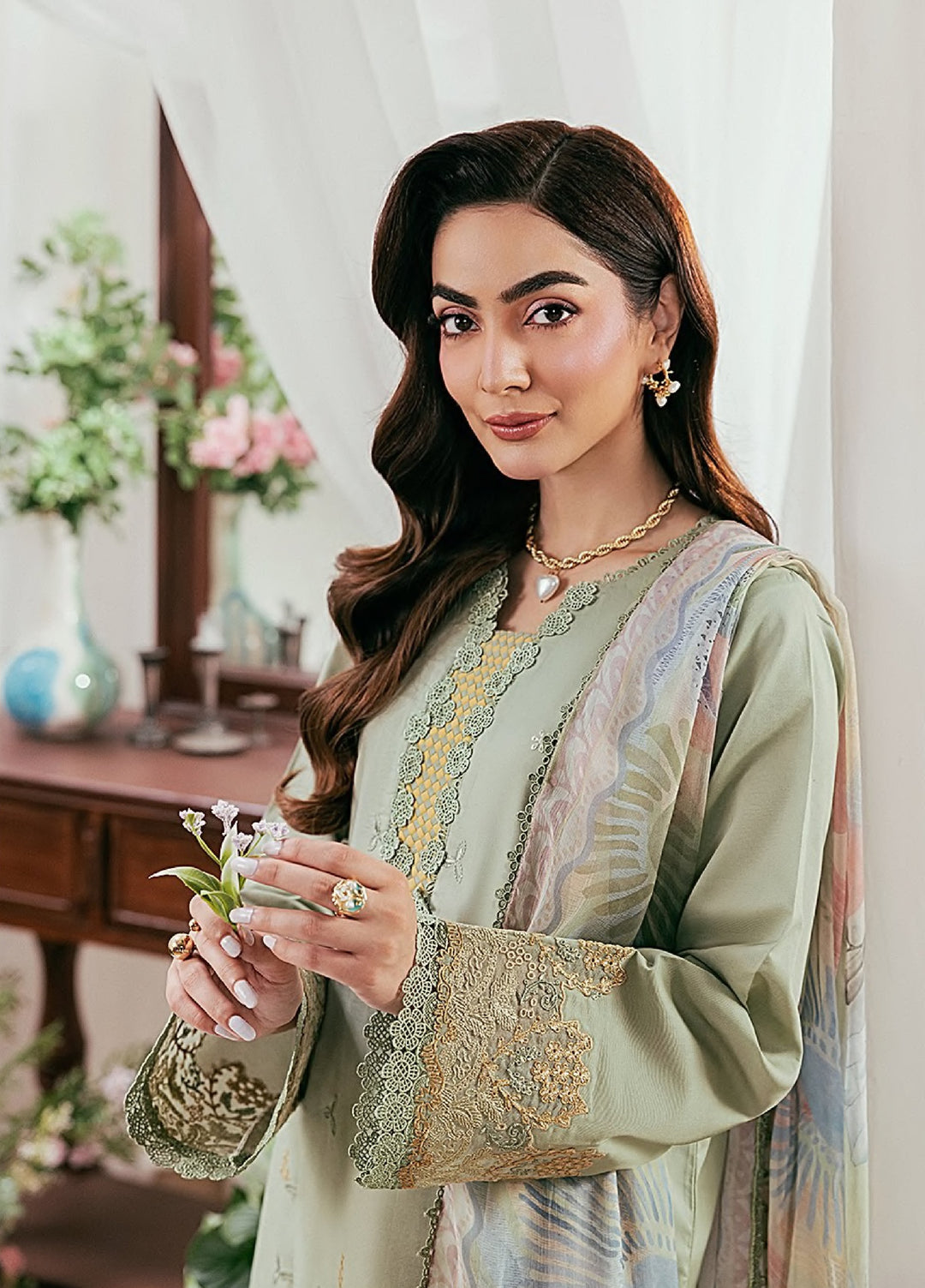Zync by Florent Unstitched Embroidered Lawn 3 Piece Suit FL26ULZ FZ-8A - Summer Collection