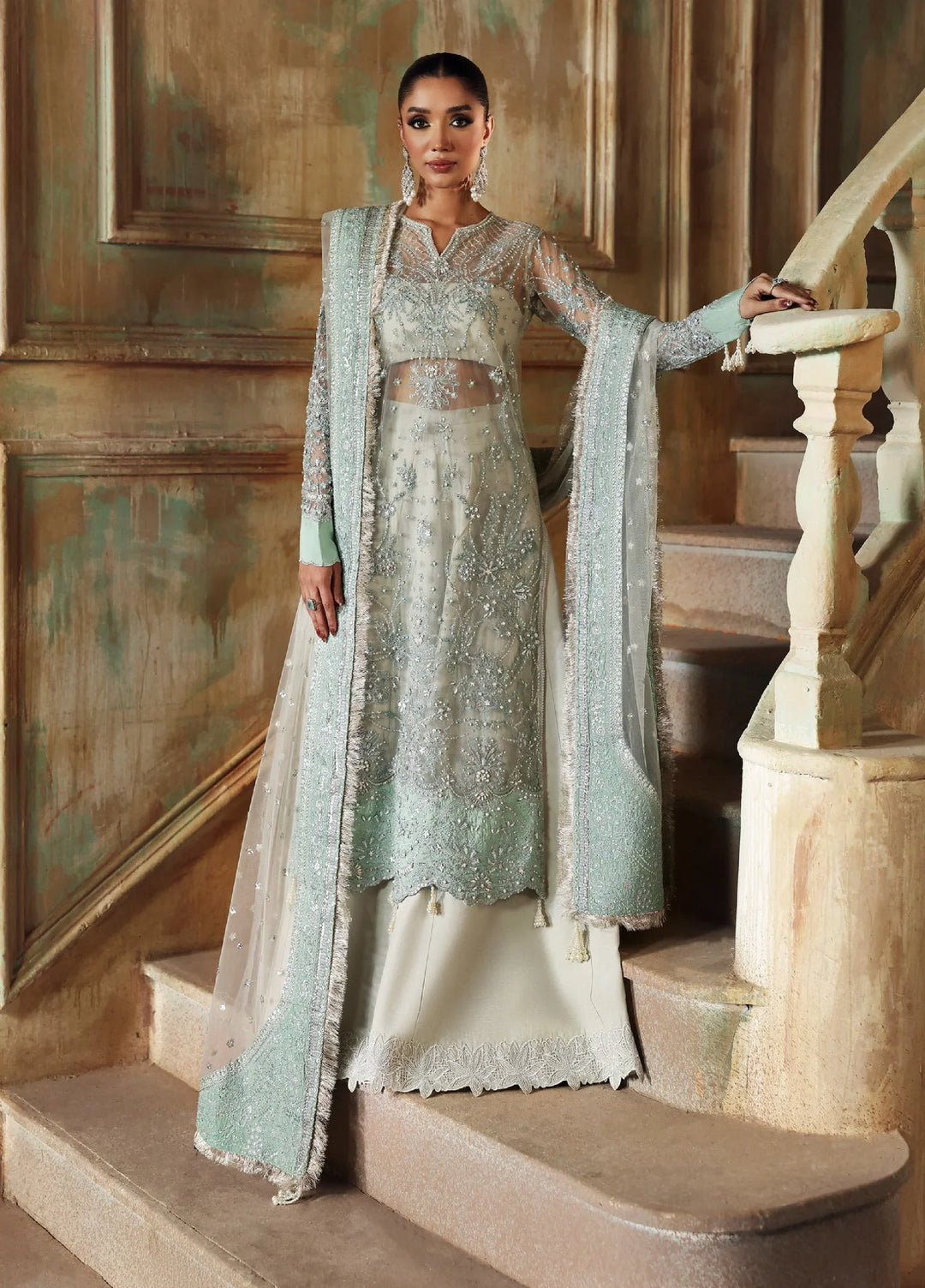 Zyra Unstitched Embroidered Net 3 Piece Suit ZY26UW D-1 Sarosh - Wedding Collection