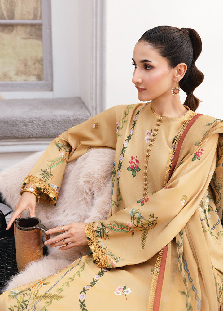 M Basics By Maria B Unstitched Digital Printed Linen 3 Piece MB25UW 1105-B - Winter Collection