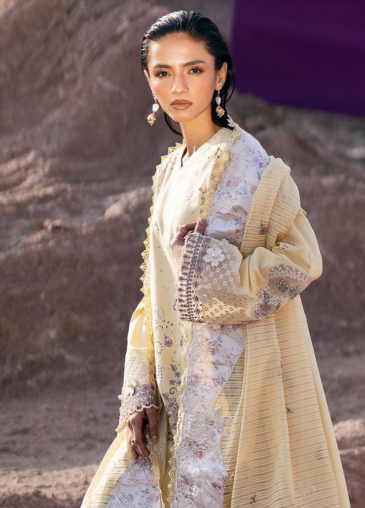 Florent Unstitched Embroidered Luxury Lawn 3 Piece Suit FL26UL FL-5A - Festive Collection