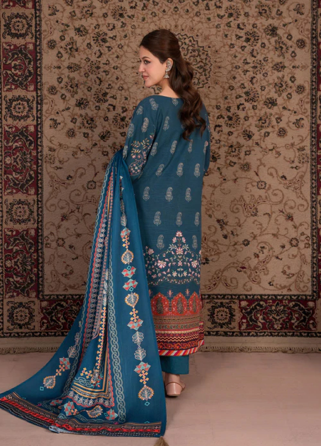 Jugnu by Chandan Nagri Women Pret Embroidered Khaddar 3 Piece Suit Denali - Winter Collection