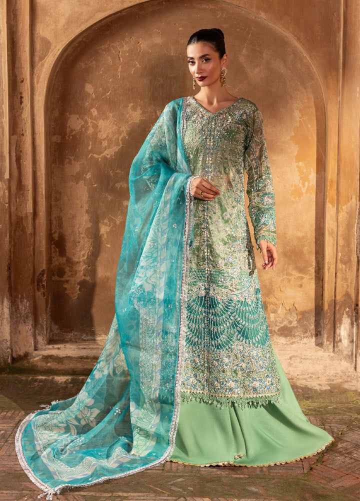 Ember by Aylin Unstitched Zari Embroidered Suits 3 Piece AYL25EF D7-Ocean Bloom - Festive Collection