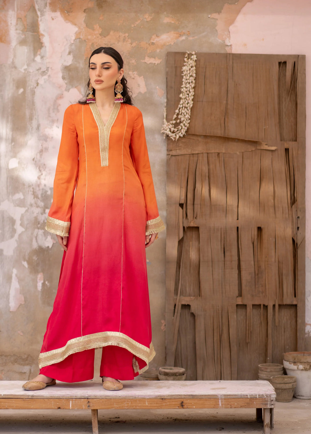 Dareecha by Daak RTW Printed Cotton Silk 3 Piece Suit MKS-O MANIZEH MKS-O - Festive Collection