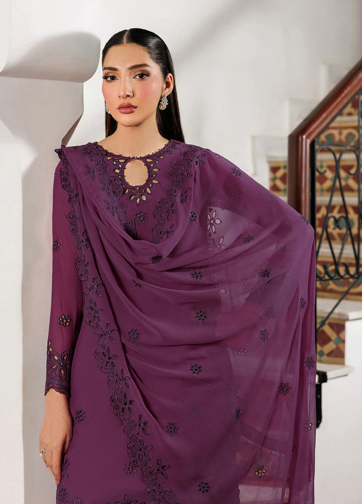 Nourah by Zarif Unstitched Embroidered Chiffon 3 Piece Suit ZR26UCN Nourah ZF/ZQH/WADHAI 08 - Festive Collection