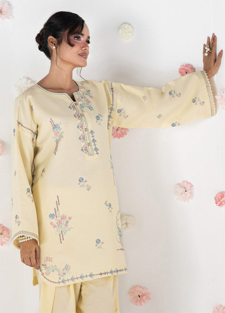 Blush N Bliss by Sahane Women RTW Embroidered Dobby Lawn 2 Piece Suit Honey Butter LP63008 Casual Collection