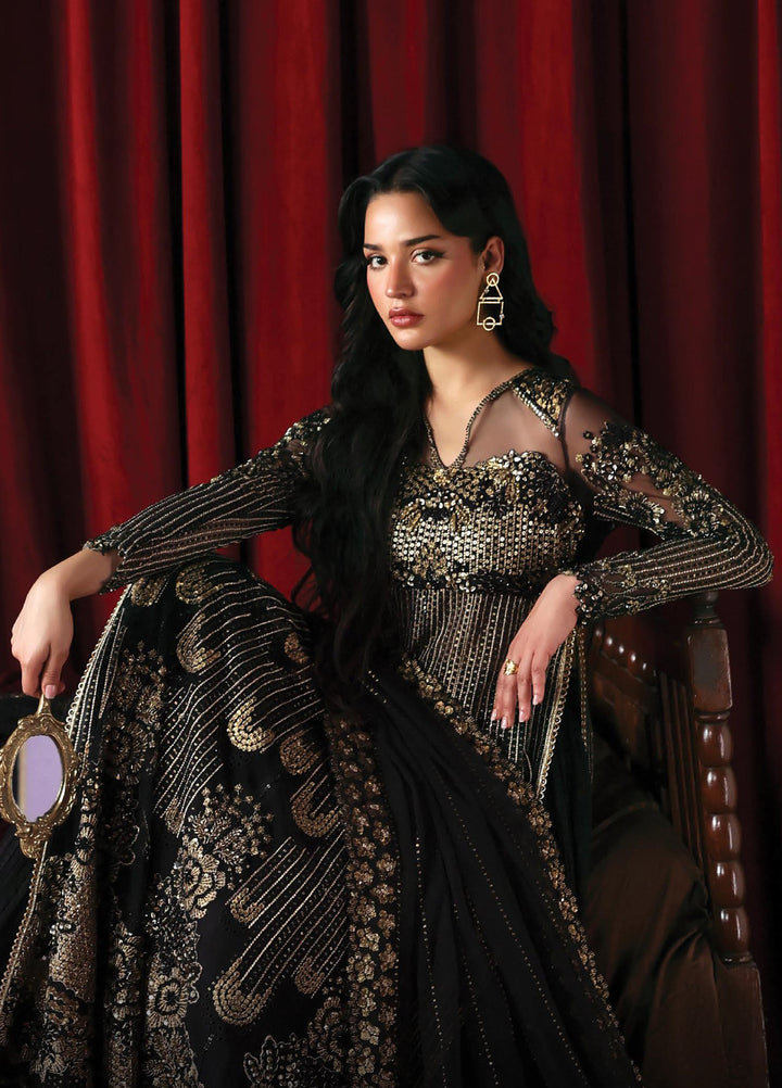 La Fuchsia by Afrozeh Unstitched Hand work Net 3 Piece Suit AF26ULF Chariot FWU-0074 - Wedding Collection