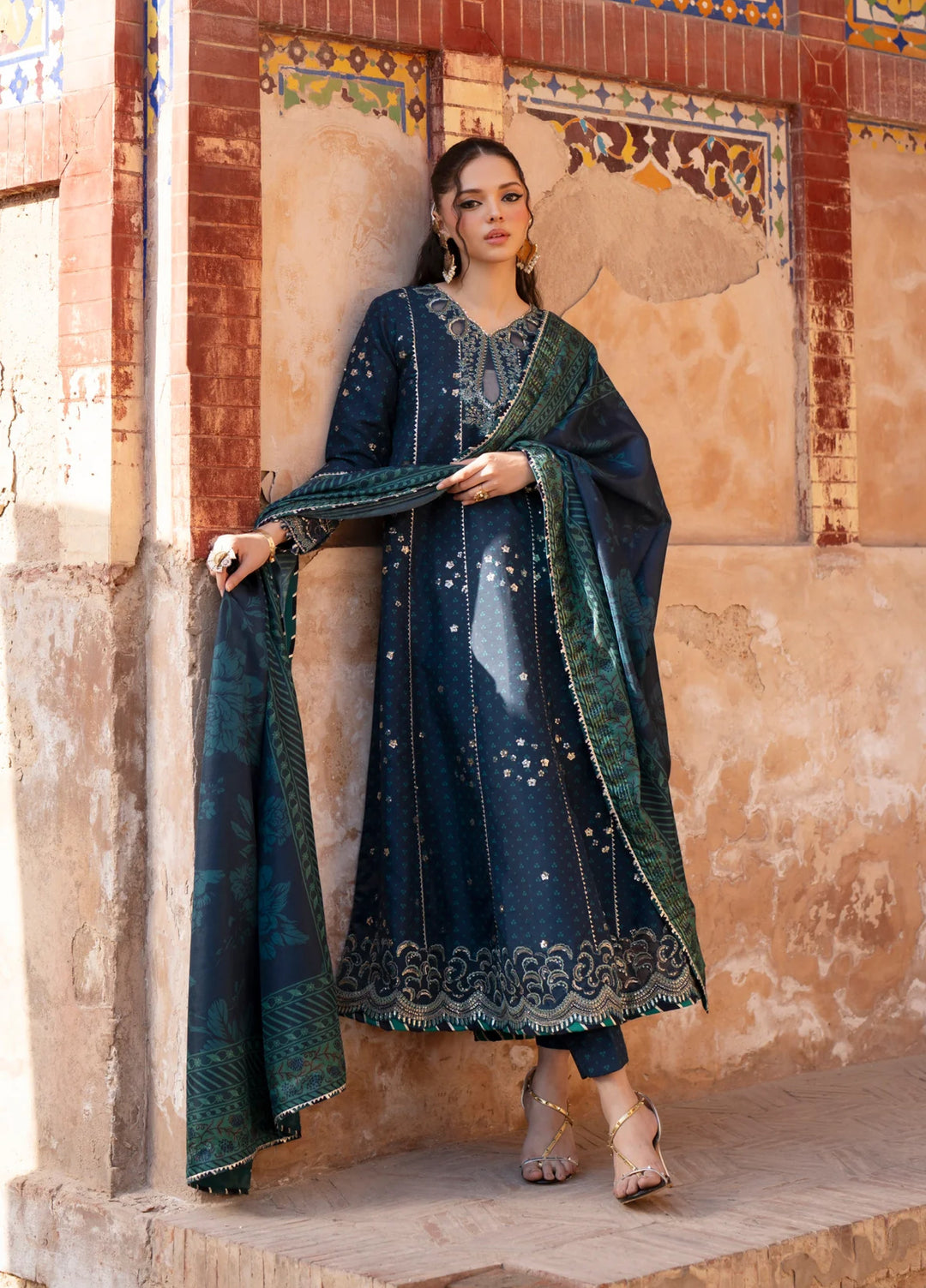 Xenia Formal Luxury Unstitched Embroidered Raw Silk Suits 3 Piece XE25FL D-03 Asmira - Formals Collection
