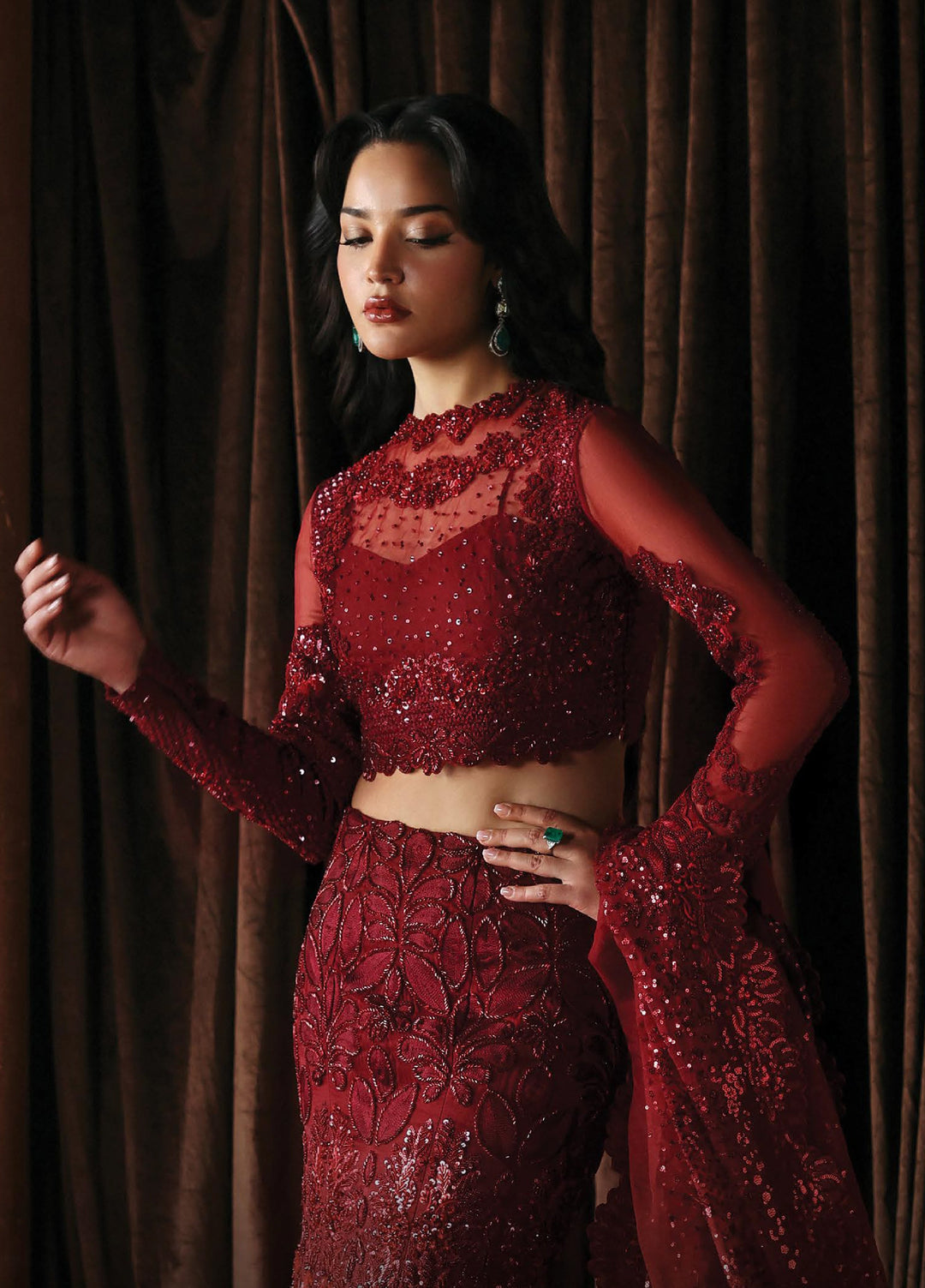 La Fuchsia by Afrozeh Unstitched Hand work Organza 3 Piece Suit AF26ULF Lover FWU-0078 - Festive Collection