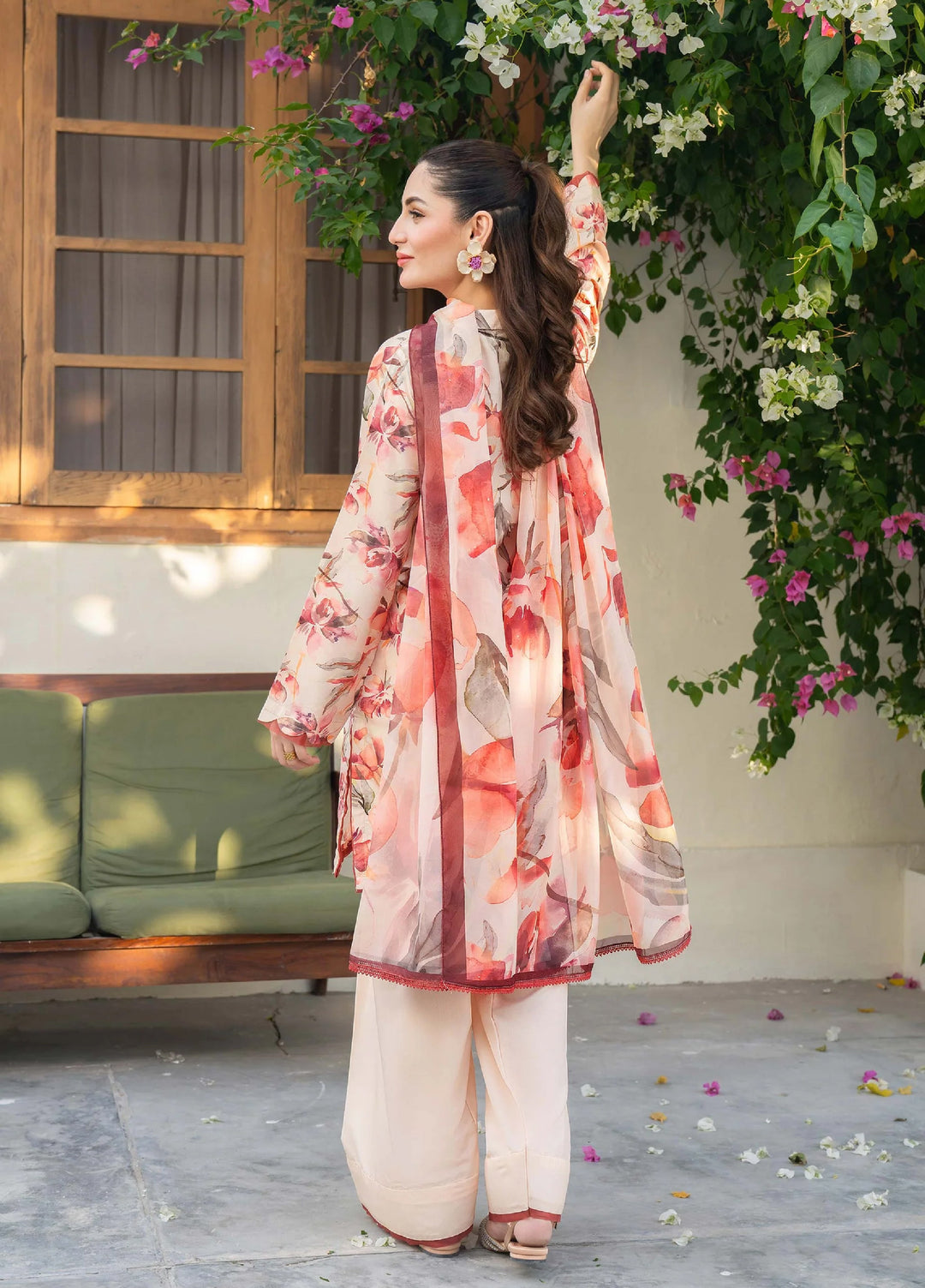Mah e Noor Intermix by Panache 3 Piece Raw silk Coral Blush - Winter Collection