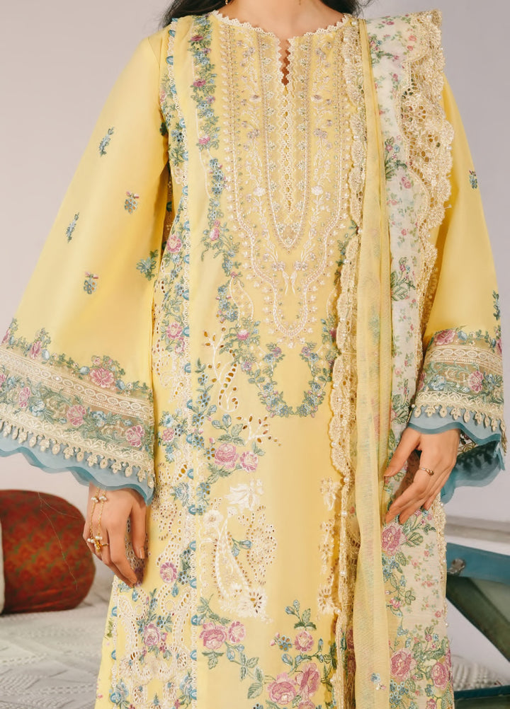 Ek Fasana by Kahf Premium Unstitched Embroidered Luxury Lawn 3 Piece Suit KHF26UFL KLB-2B MUSKAAN - Festive Collection