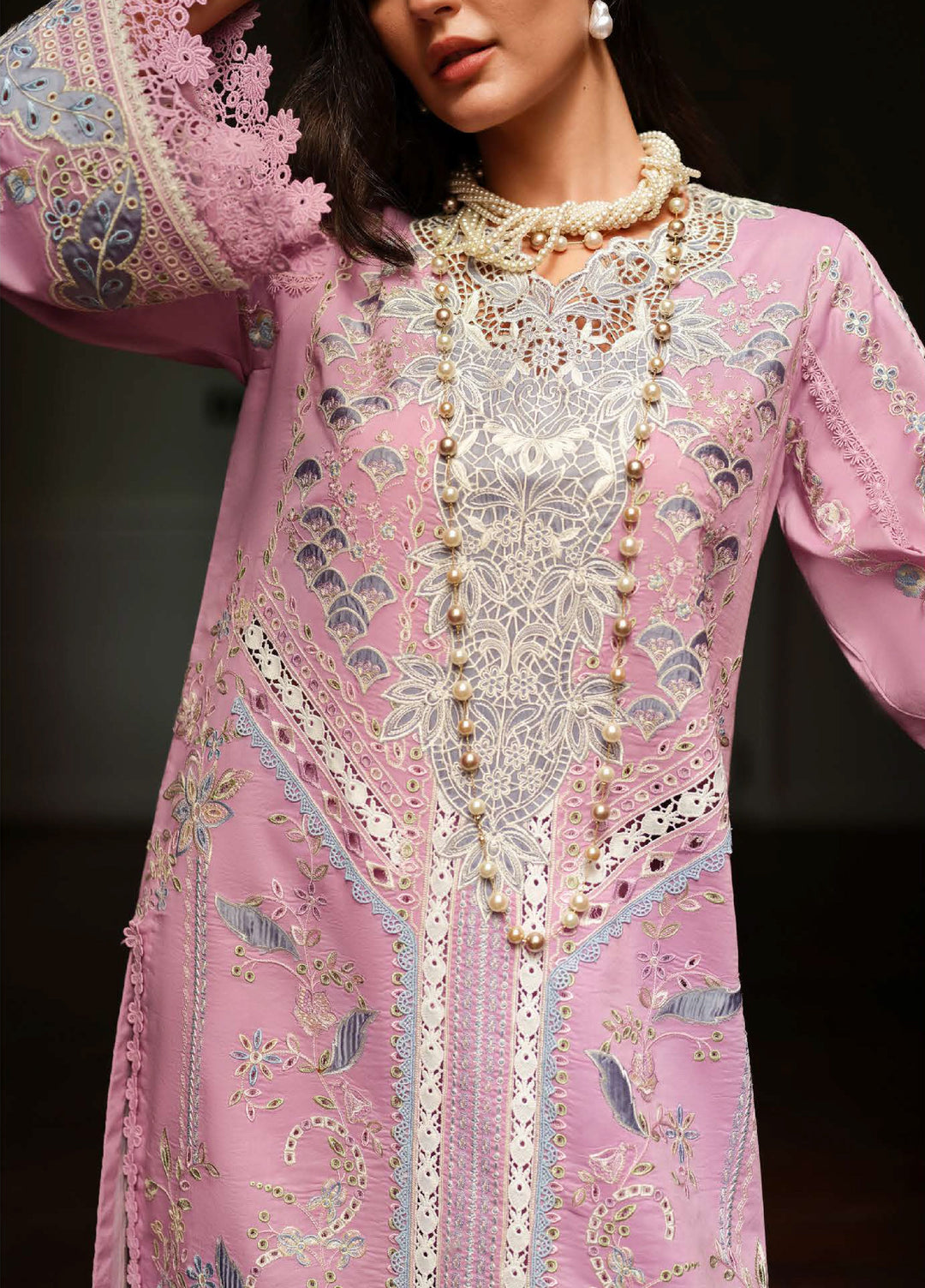 AMoi by Mushq Unstitched Embroidered Luxury Lawn 3 Piece Suit MU26AHL D-8 Endless Love - Summer Collection