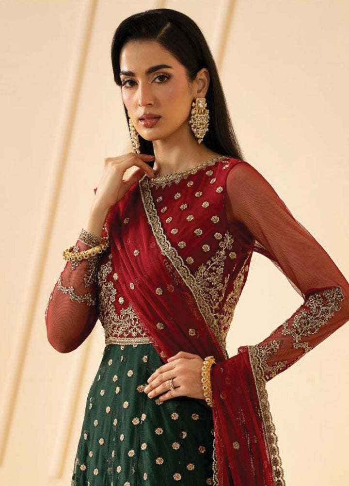 Riwayat by Zarif Unstitched Embroidered Net 4 Piece Suit ZR26URN Elika ZRF-RC-02 - Festive Collection
