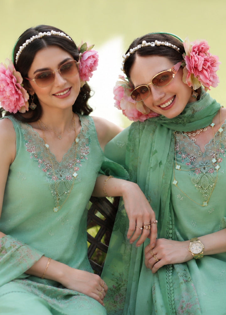 Noor Luxe by Saadia Asad Unstitched Embroidered Lawn 3 Piece Suit SA26ULNE D9 - Eid Collection