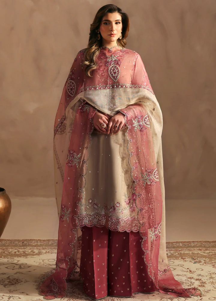 Xenia Formals Unstitched Embroidered Koraen Silk 3 Piece Suit XF26UF D-1 TAEEN - Festive Collection