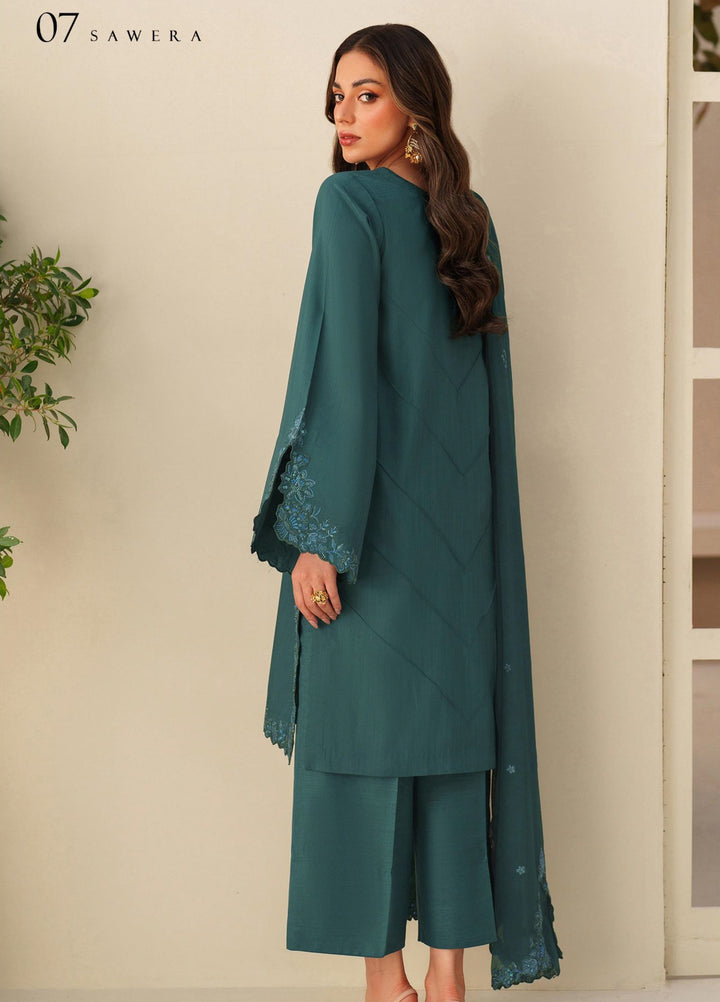 Tabeer by Zarif Unstitched Silk Embroidered 3 Piece Suit ZR26UT ZE-TS-07 SAWERA - Winter Collection