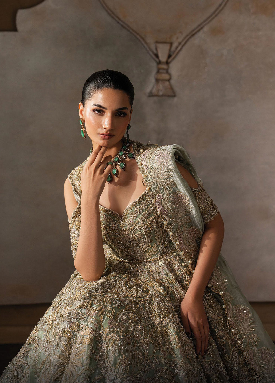 The Brides Edit by Afrozeh Unstitched Embroidered Tissue Zari 3 Piece Suit AF26UBE D-08 Juliette - Wedding Collection